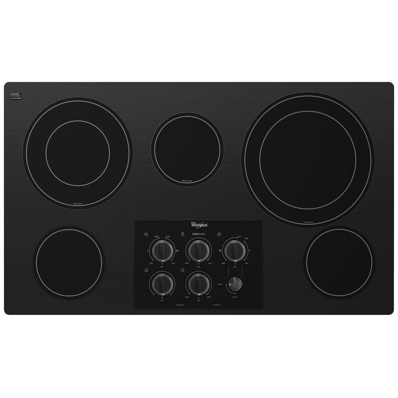 Whirlpool G7CE3635XB Gold 36-inch Electric Ceramic Glass Cooktop with Two Dual Radiant Elements