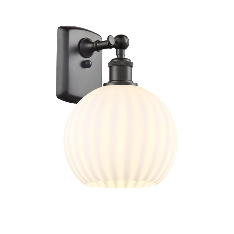 Ballston White Venetian 1 Light Sconce Longshore Tides Size: 11″ H x 8″ W x 8.13″ D Fixture Finish: Oil Rubbed Bronze