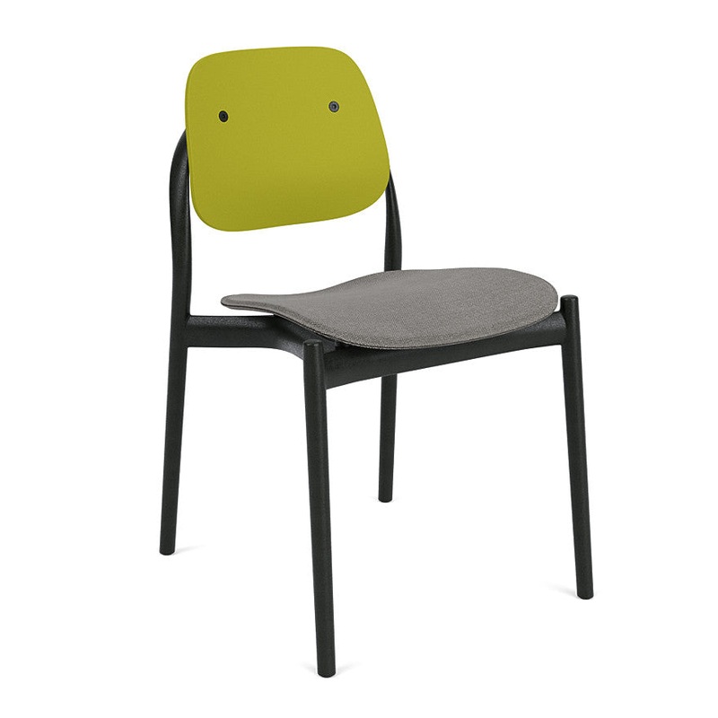 Iquo Chair Armless with Upholstered Seat & Plastic Back