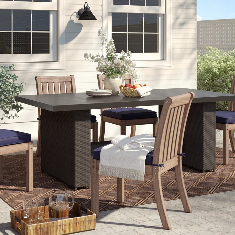 Larrissa Wicker Dining Table Latitude Run