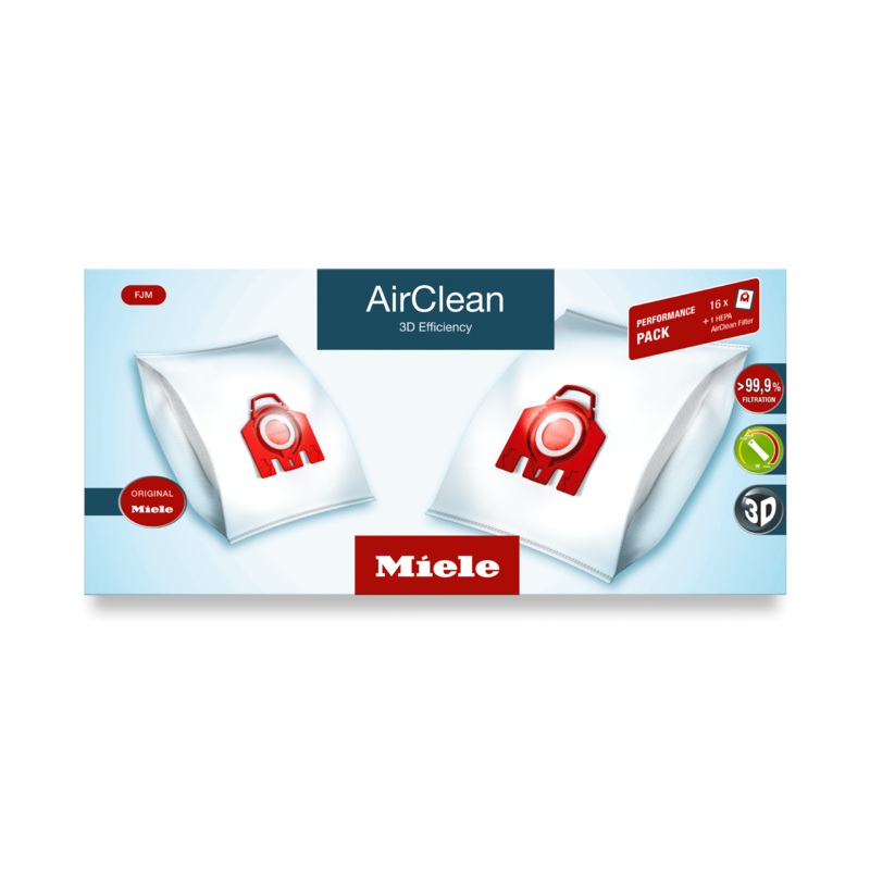 Miele FJMHA50PERFORMANCEAIRCLEAN3D Performance Pack Airclean 3D Efficiency Fjm – 16 Dustbags And 1 Hepa Airclean Filter At A Discount Price