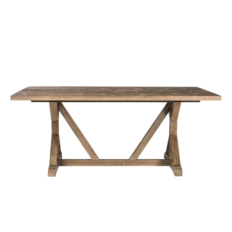 Thiam 72″ Solid Wood Trestle Dining Table August Grove