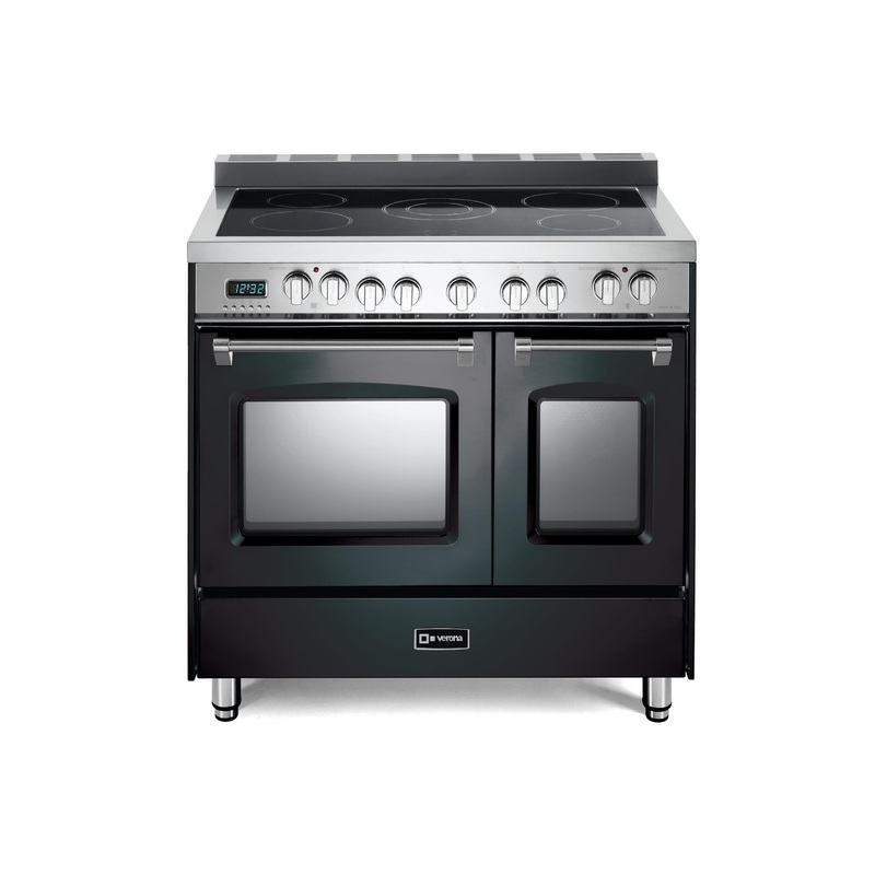 Verona VPFSEE365DE Prestige 36″ Electric Glass Top Double Oven Range – Matte Black
