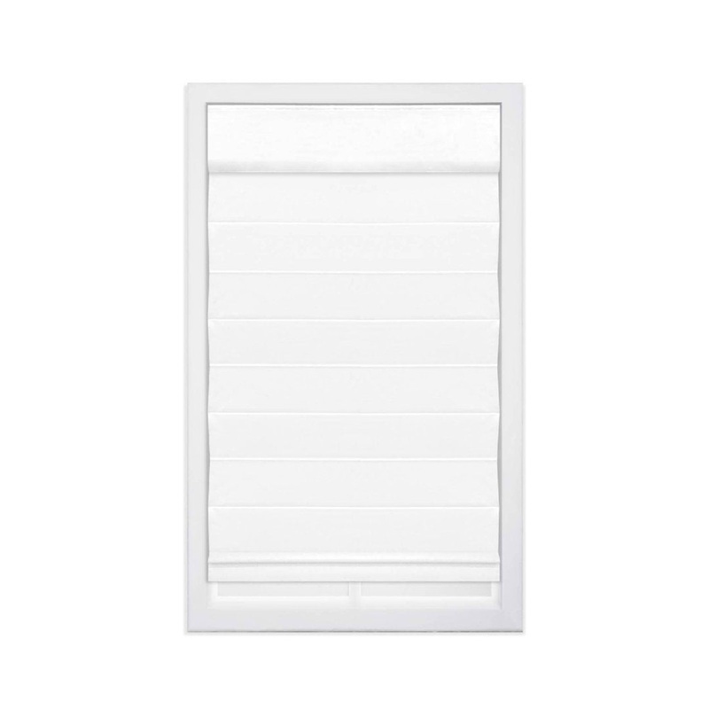 Cordless Blackout 100% Cotton Roman Shade with Cellular Shade Backing Symple Stuff Size: 28″W x 72″L Finish: White