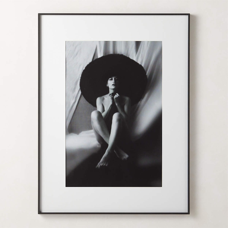 GALLERY SOFT BLACK PICTURE FRAME WITH WHITE MAT 24″X36″
