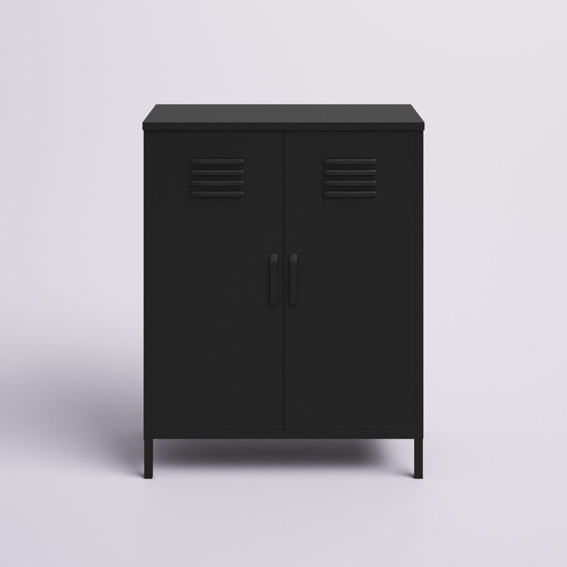 Gioia Steel 2 – Door Accent Cabinet Hashtag Home Color: Black