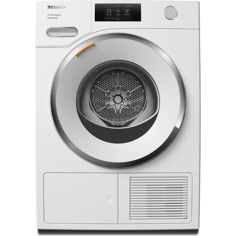 Miele TXR860WP Txr860Wp Eco & Steam Lotus White – T1 Heat-Pump Dryer: 18 Lb M Touch Steamfinish Honeycomb Drum Fragrancedos Miele@Home