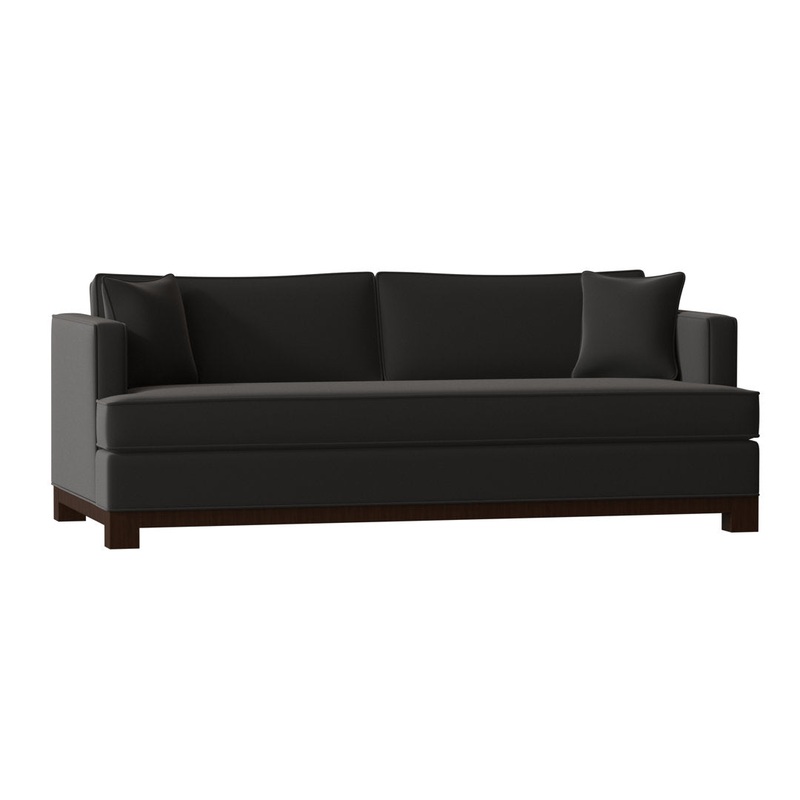 Cassidy Recessed Arm Sofa with Reversible Cushions Poshbin Leg Color: Walnut Size: 84 Inches Body Fabric: James Feather