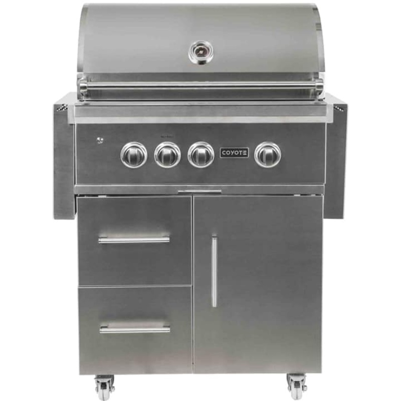 Coyote C2SL30LPFS 30″ Grill On Cart Lp; Infinity Burners; Ceramics; Led’S