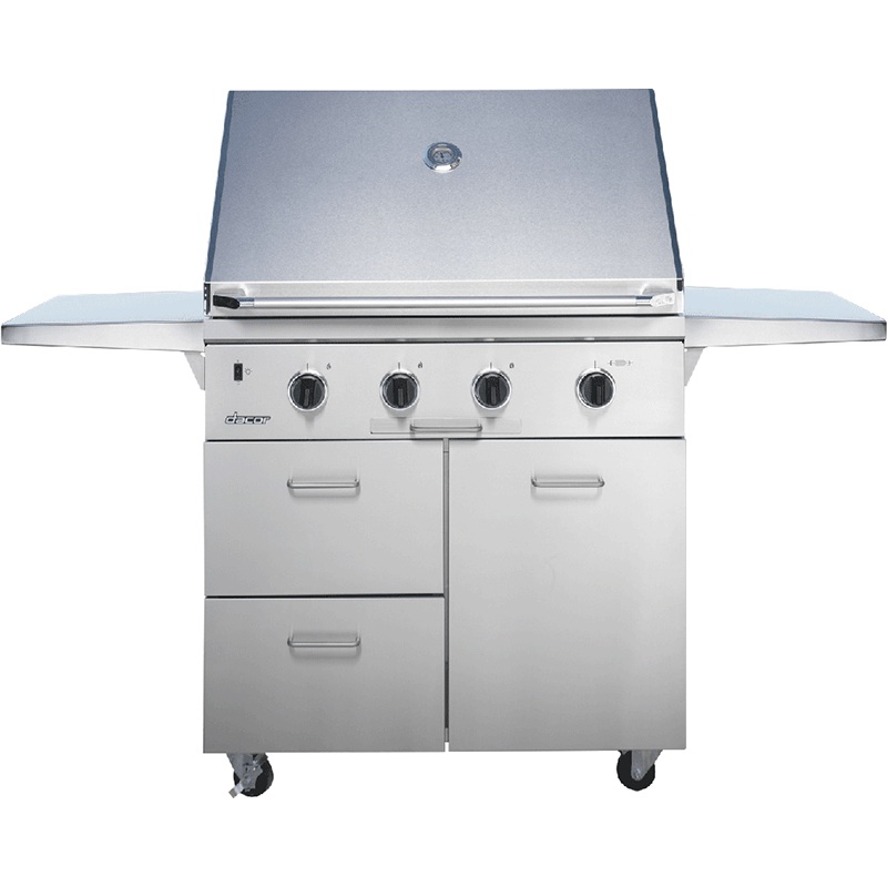 Dacor OBC36 Discovery 36″ Outdoor Grill Cart in Stainless Steel with Chrome Trim