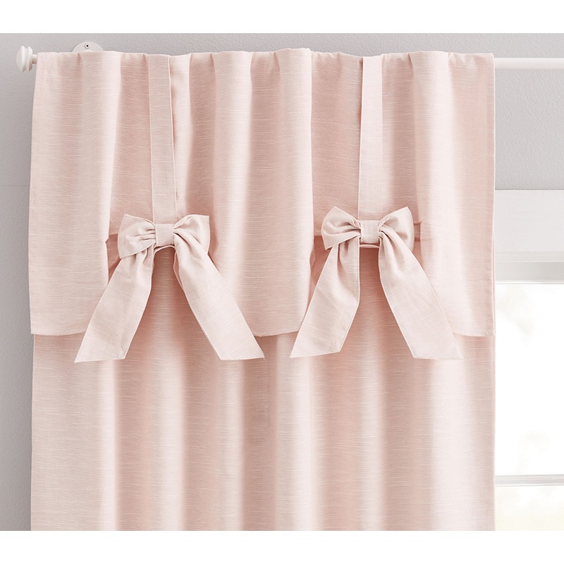 Evelyn Linen Blend Bow Valance Blackout Curtain