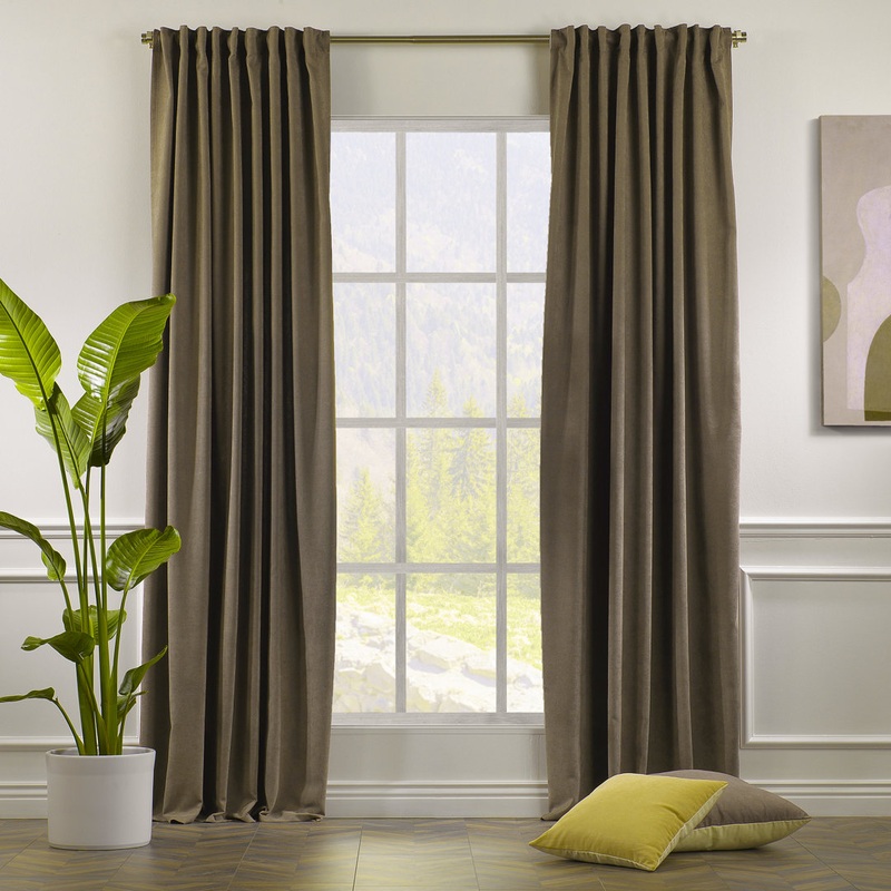 Extra wide x Extra Long Custom Made DecorativeSinglePanel Lilijan Home & Curtain Curtain Color: Light Brown Size per Panel: 52″ W x 108″ L