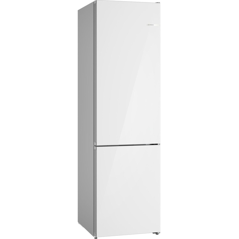 Bosch B24CB80ESW 800 Series Free-Standing Fridge-Freezer With Freezer At Bottom, Glass Door 24″ White