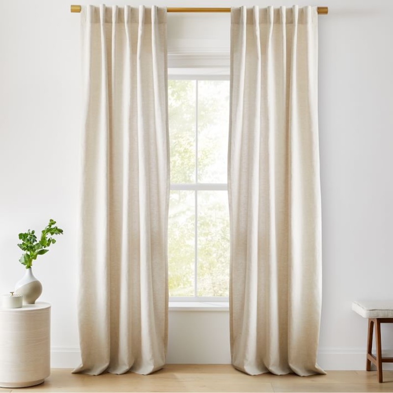 European Flax Linen Curtain-96″