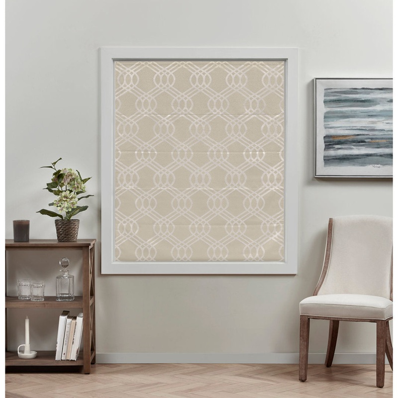 Exclusive Home Prague Trellis 100% Blackout Roman Shade Amalgamated Textiles Color: Natural Width: 34″ W