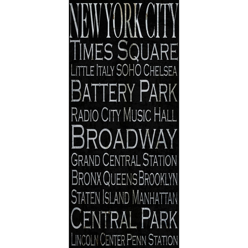 New York City Typography Landmarks’ Textual Art on Wrapped Canvas Ebern Designs