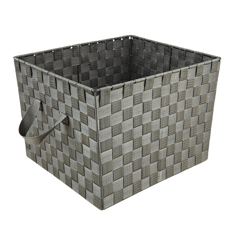 Plastic Basket Zipcode Design Color: Gray Pack Size: 1, Size: Large