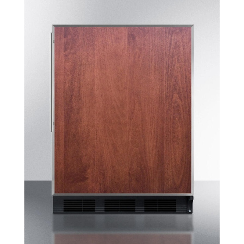 Summit FF63BBIFRADA Ada Compliant Built-In Undercounter All-Refrigerator For Residential Use, Auto Defrost With Stainless Steel Door Frame For Slide-In Panels And Black Cabinet