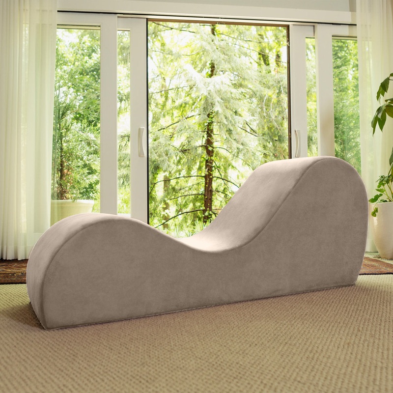 Symons Sleek Chaise Lounge for Yoga – for Stretching, Relaxation, Exercise & More Latitude Run Fabric: Beige Polyester Blend