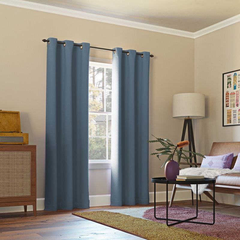 Wayfair Basics Blackout Grommet Curtain Panel Wayfair Basics Curtain Color: Denim Blue Size per Panel: 54″ W x 84″ L