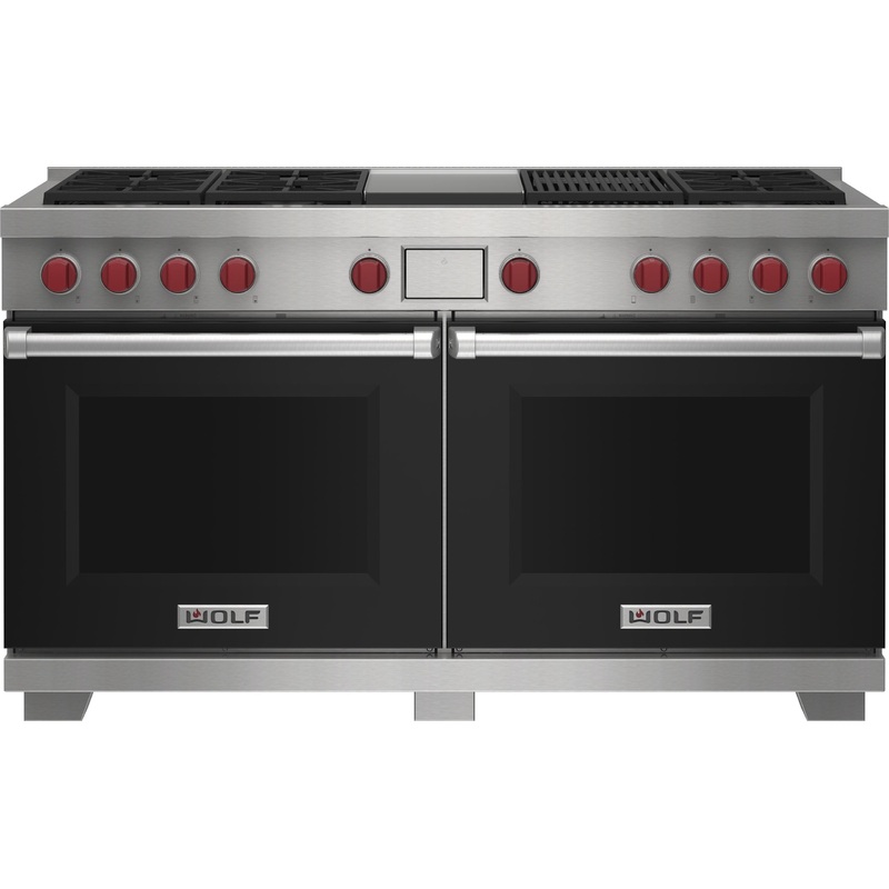 Wolf DF60650CGBKPLP 60″ Dual Fuel Range – 6 Burners, Infrared Charbroiler And Infrared Griddle