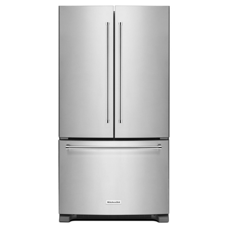 Kitchenaid KRFF305ESS 25 Cu. Ft. 36-Width Standard Depth French Door Refrigerator With Interior Dispense – Stainless Steel
