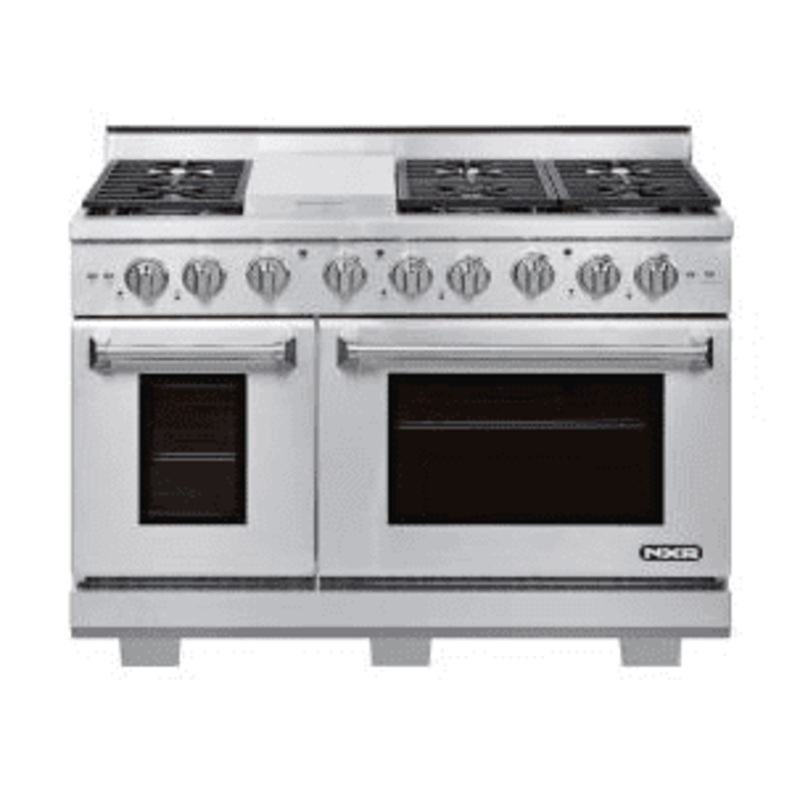 Nxr Ranges AK4807LP Nxr 48″ Professional Range With Six Burners, Griddle, Convection Oven, Liquid Propane (Culinary Series)
