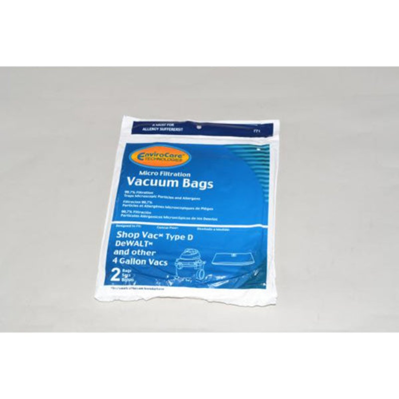 ShopVac 771 Type D 4 Gallon Vacuum Bags – 2 Pack