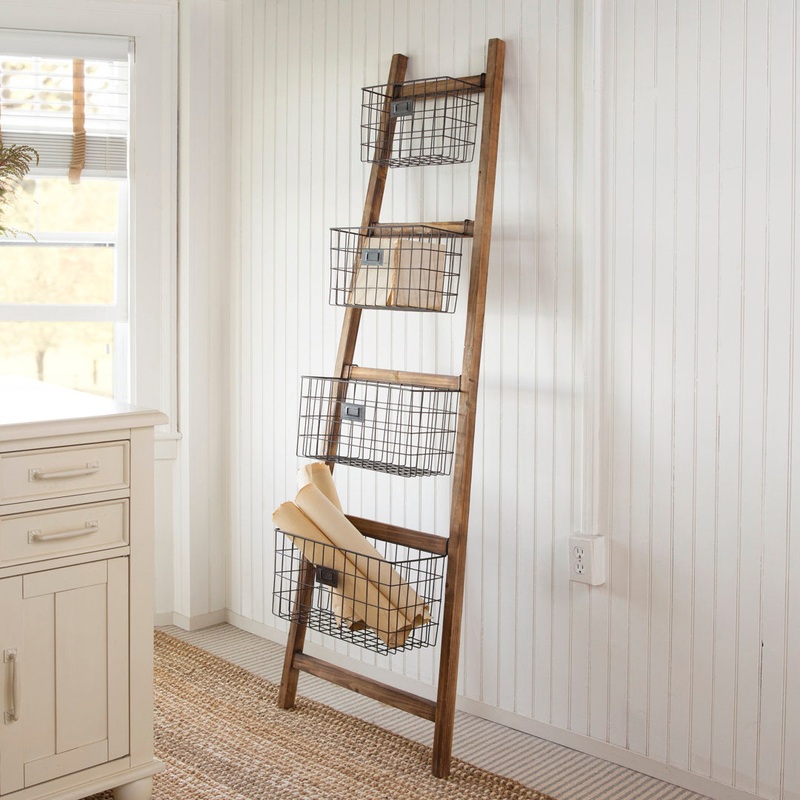 Vertical Wooden 6 ft Blanket Ladder Gracie Oaks