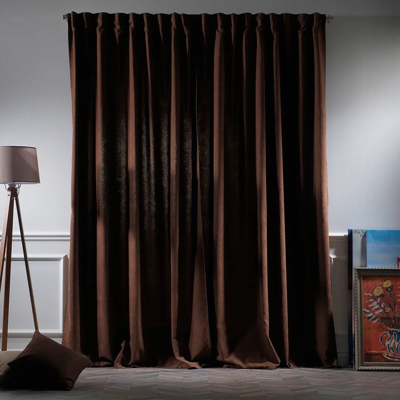 Extra wide x Extra Long Custom Made DecorativeSinglePanel Lilijan Home & Curtain Curtain Color: Dark Brown Size per Panel: 100″ W x 108″ L