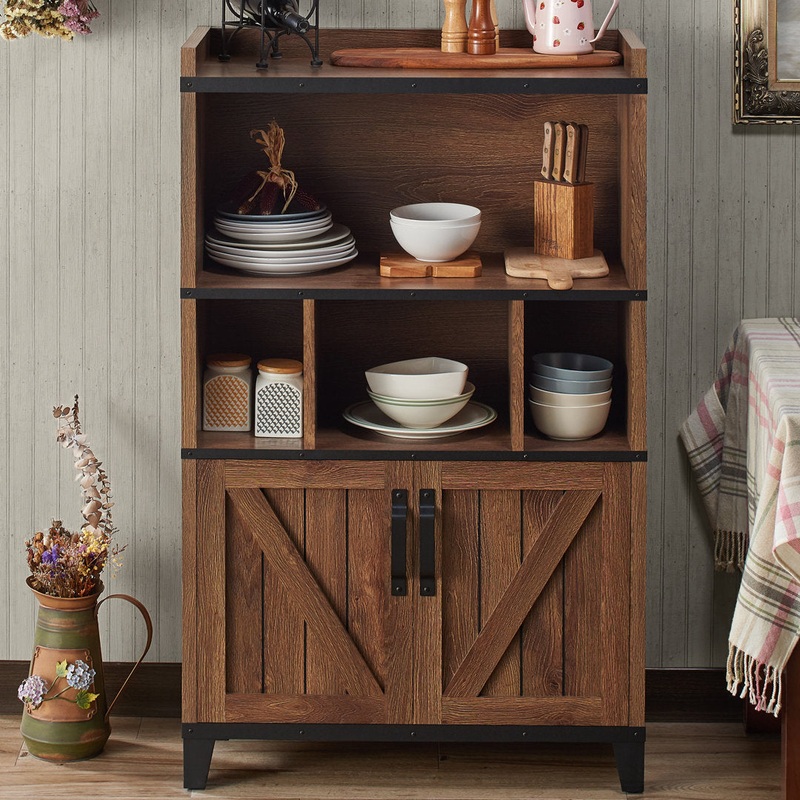 Peterkin 31.49″ Wide Dining Hutch Union Rustic