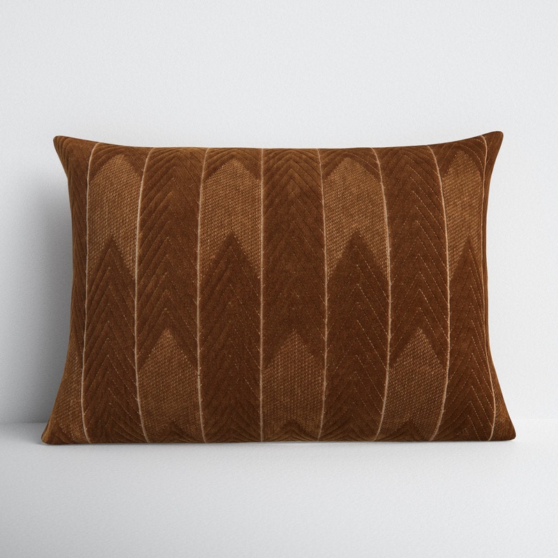 Floretta 100% Cotton Lumbar Rectangular Pillow Joss & Main Color: Brown Size: 16″ H x 24″ W
