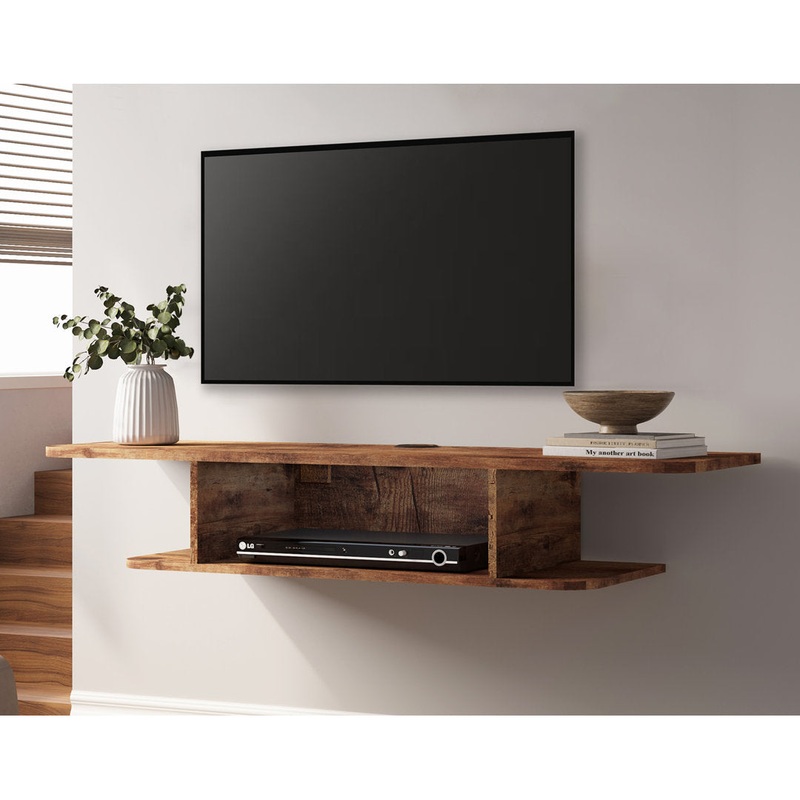 Rik Floating TV Stand for TVs up to 65″ Ebern Designs Color: Walnut