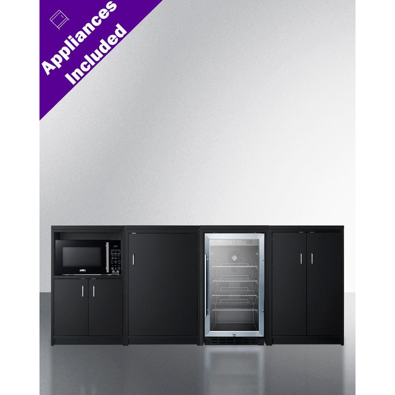 Summit CWSUITE85G 85″ Wide Casework Suite With Beverage Center and Microwave, ADA Height