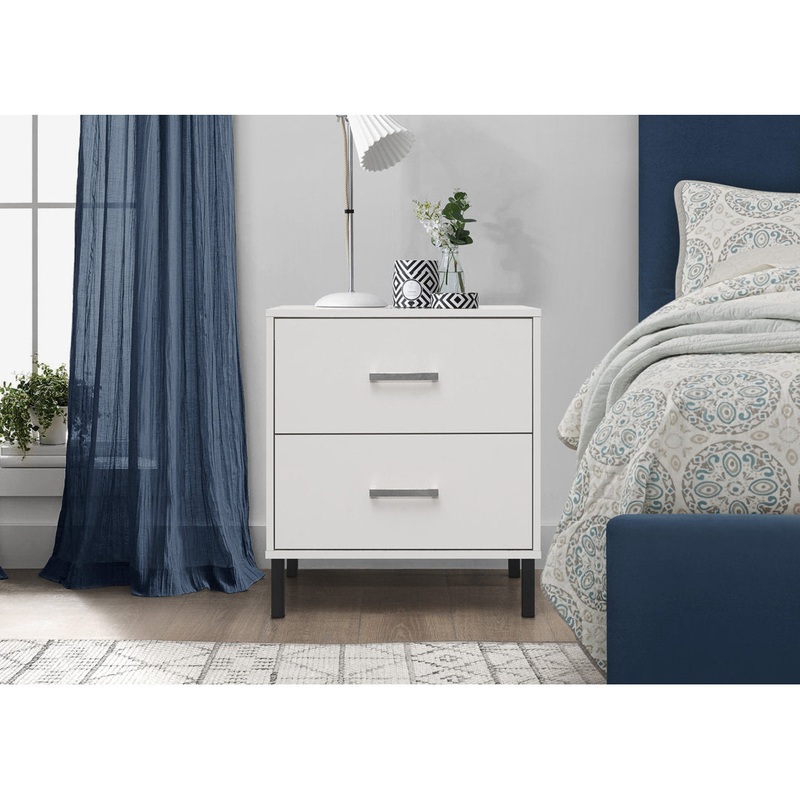 Alexei 2 – Drawer Nightstand Zipcode Design Color: White