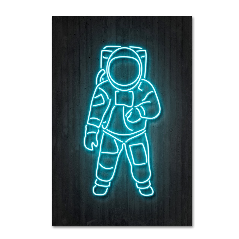 Astronaut’ Graphic Art Print on Wrapped Canvas Trademark Fine Art Size: 19″ H x 12″ W