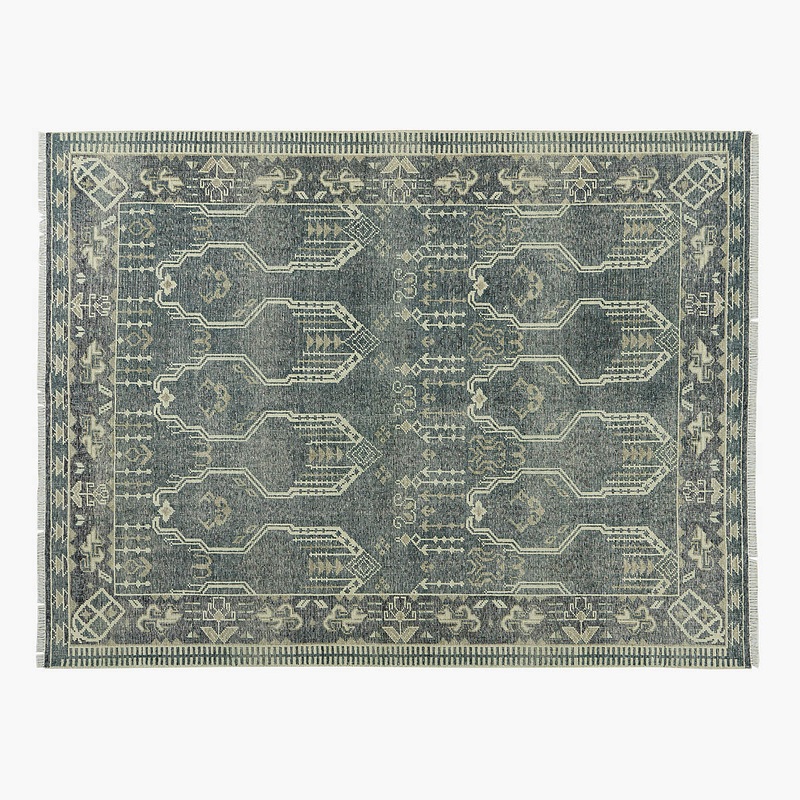 CALA SMOKED GREEN HAND KNOTTED NEW ZEALAND WOOL AREA RUG