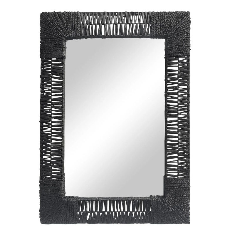 Folha Black Rectangle Mirror