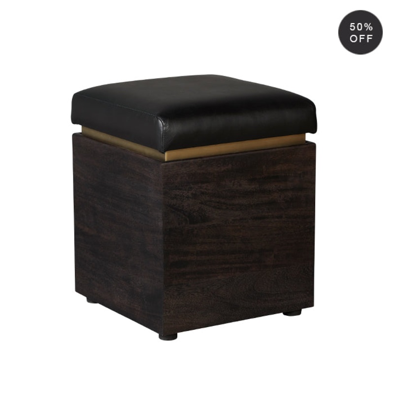Acacia Root Storage Stool – Ebony Finish