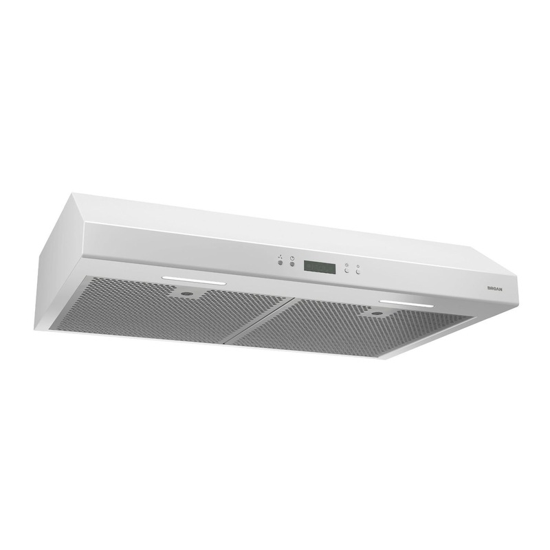 Broan Glacier 36-Inch Convertible Under-Cabinet Range Hood, 450 Max Blower CFM, White