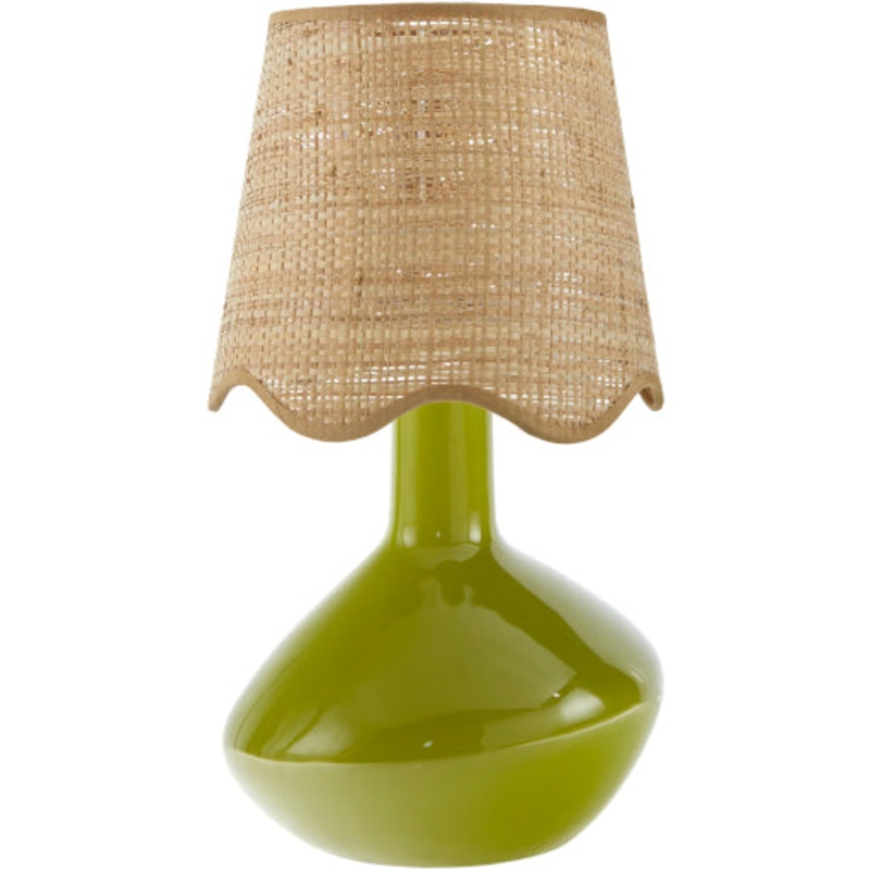 Elevate Your Ambiance – Aviara AVL-015 Ceramic & Rattan Accent Lamp