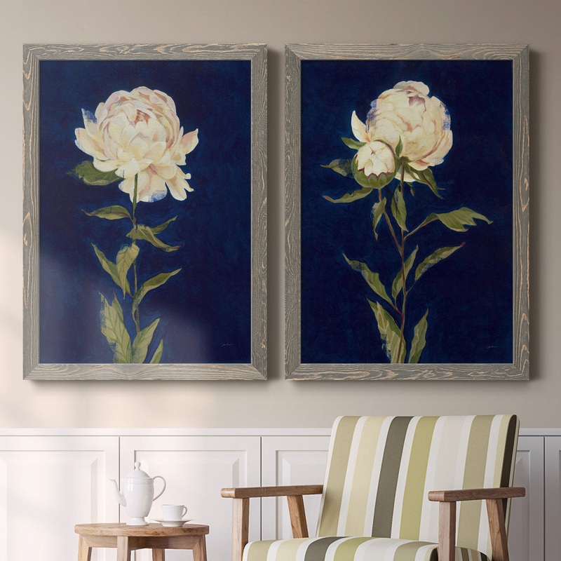 PRETTY AS A PEONY I – 2 Piece Picture Frame Print Set on Canvas Lark Manor Frame Color: Gray Framed Size: 37.5″ H x 55″ W x 1.5″ D