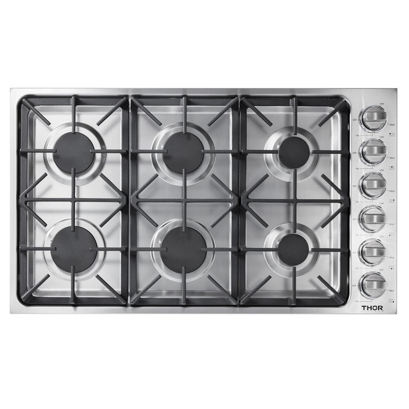 TGC3601 Thor Kitchen 36 Inch Professional Drop-in Gas Cooktop In Stainless Steel – Model Tgc3601