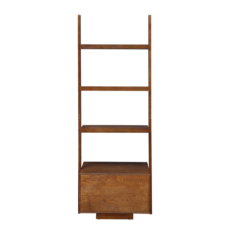 69” H x 24.75” W Solid Wood Ladder Bookcase Ebern Designs Color: Dark Walnut