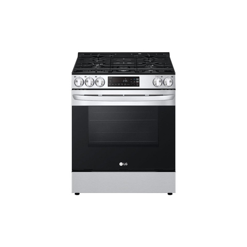 Lg LSGL5831F 5.8 cu.ft. Gas Single OvenSlide-in Range, EasyClean plus Self Clean, ThinQ, Printproof StainlessSteel