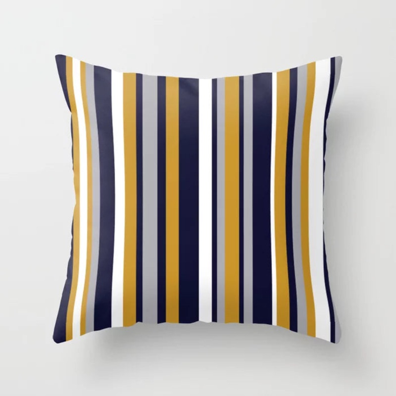 Modern Stripes Minimalist Color Block Throw Pillow With Insert-18″x18″