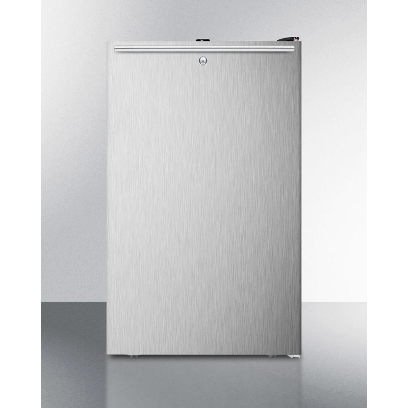 Summit FS408BLSSHH 20″ Wide Counter Height All-Freezer, -20 C Capable With A Lock, Stainless Steel Door, Horizontal Handle And Black Cabinet