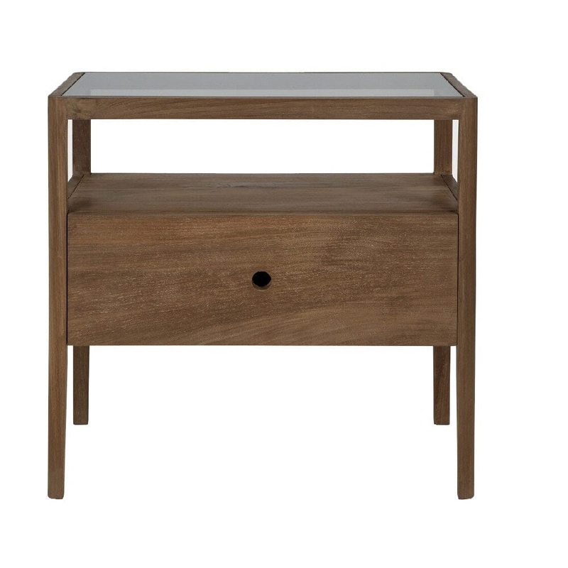 Teak Spindle Bedside Table