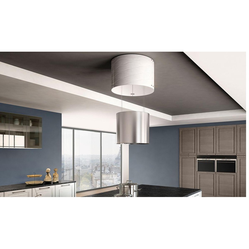Faber ZOOMIL16SS400 16″ diameter round up/down motion island hood with light kit