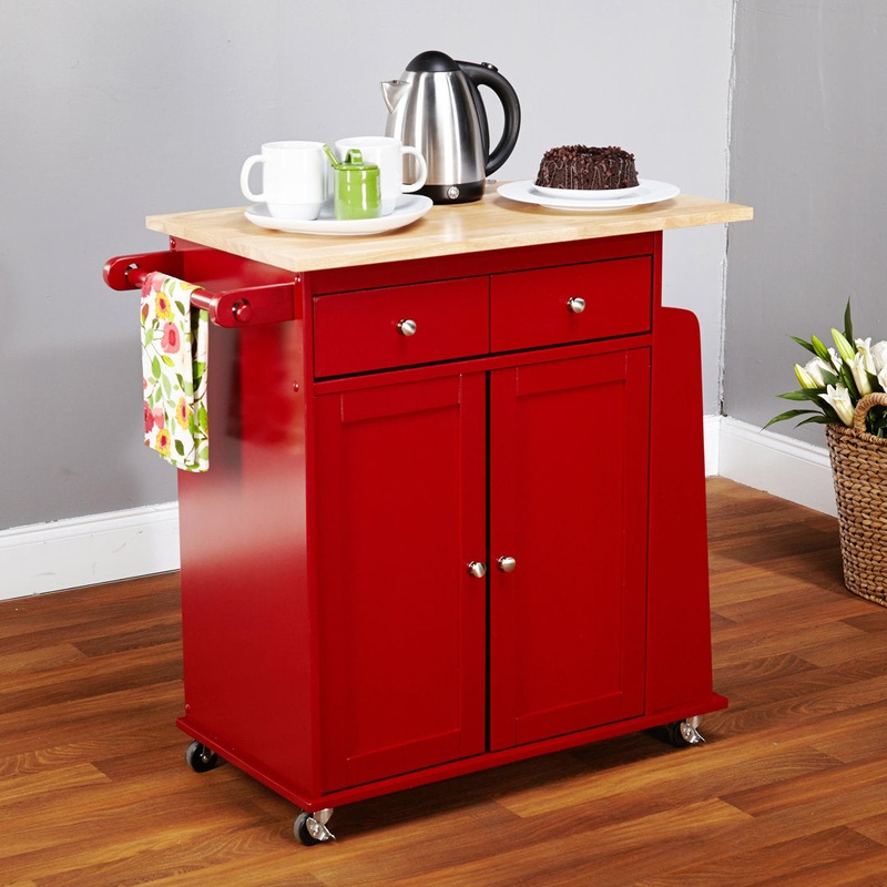 Ferraro Kitchen Cart Alcott Hill Base Finish: Red